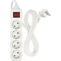 Emos 4-fach Steckdosenleiste 3m Schalter 4 Schuko 45° gedreht 3680W weiß
