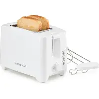 Gourmet Maxx Toaster 2 Scheiben 750W mit Brötchenaufsatz 7 Bräunungsstufen Defrost-Funktion weiß