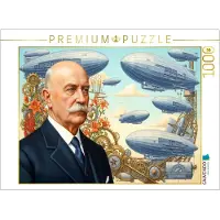 CALVENDO Puzzle: Ferdinand von Zeppelin (1838–1917), deutscher Pionier der Luftfahrt | 1000 Teile, fertige Größe: 64 x 48 cm | Fotopuzzle für entspannte Stunden