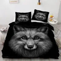Sonstiges Bettwäsche-Set Fuchs 220x240 cm 3-teilig Mikrofaser Wendebettwäsche mit Reißverschluss 3D Motiv