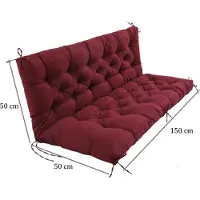 Merkloos Elzusha – Sitzkissen- und Rückenpolster-Set – Weinrot – 150x50x50 cm