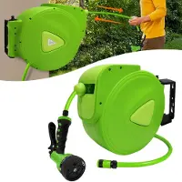 TANYEAR Schlauchaufroller 20m Automatik Schlauchtrommel Garten Wasserschlauch
