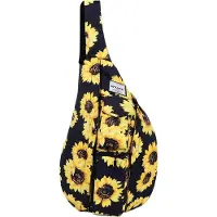 Unyqoos Reisetasche mit Brustfach, Schulter-, Crossbody- & Rucksacktasche – Tagesrucksack casual für Männer, Frauen & Teenager, Arbeit, Reisen, Studium, Outdoor, Sonnenblume