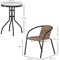 Selius Gartenstühle - Gartenmöbel-Set - Esszimmerstühle für den Garten - Rattan-Bistro-Set - Moderner Stil - Stapelbar