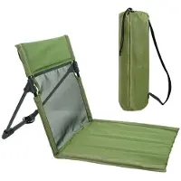 Merkloos Strandmatte mit Rückenlehne, klappbarer Strandstuhl, tragbarer Fußhocker mit Tasche, aufklappbarer Strandstuhl, Campingstuhl, Liegestuhl für Strand, Camping, Garten und Picknick (grün)