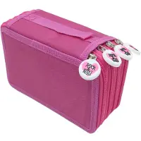 OEM Stifteetui aus Oxford-Stoff, 72 Fächer, 20x12,5x9 cm, rosenrot