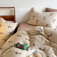 Trankielo – Mikrofaser-Bettwäsche-Set, 200x220 cm – Wendbar, Motiv: Dackel – Atmungsaktiv und unterstützend – Inklusive 2 Kopfkissenbezügen, 80x80 cm