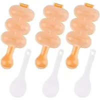 Benza Ibenzoa Reisbällchen-Formen Set – 3x PP-Formen + 3 Reislöffel, 17,5 x 6,5 x 3,5 cm, lebensmittelechtes PP, kinderfreundlich