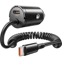ORICO Kfz-Ladegerät DS-30-2C-BK-EP, 30 W PD, 2× USB-C, Spiralkabel
