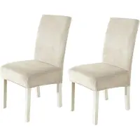 Sonstiges Stuhlhussen Samt 2er Set, Stretch, Beige, Waschbar, für Hochlehner & Schwingstühle
