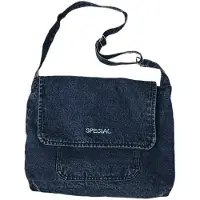 Merkloos Schultertasche Damen - Geräumige Schultasche - Dunkelblaue Denim - Handtasche für Damen - Perfekt für den täglichen Gebrauch - Ideal für Schule und Arbeit