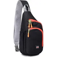 Unyqoos Wasserdichte Nylon-Sling-Rucksack Brusttasche 36×18×9 cm – 180 g, Polyesterfutter, 1 Hauptfach + Reißverschluss- & Seitentasche, für Sport & Outdoor