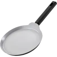 Swiss Haus , Flache Bratpfanne, 24 cm, mit ergonomischem, isoliertem und strukturiertem Griff, Silber