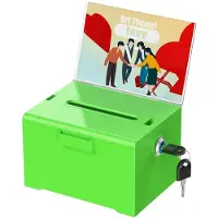 Merkloos Spendenbox mit Schloss - Acryl-Wahldose - Vorschlagsbox - Spendenbox - Bargeldbereiter - 6,2" x 5" x 4" - Vorschlagsbox