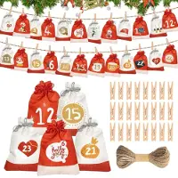 Merkloos 24 Weihnachtssäckchen – Adventskalender zum Befüllen