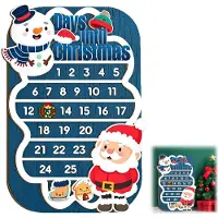 Merkloos Holz-Adventskalender mit Schneemann und Weihnachtsmann