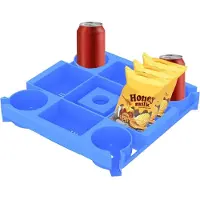 Merkloos Sonnenschirmtisch mit Getränkehaltern und Fächern für Snacks