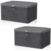 Merkloos Set aus 2 zusammenklappbaren Aufbewahrungsboxen mit Schloss