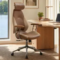 Merkloos Ergonomischer Bürostuhl mit hoher Rückenlehne und verstellbarer Kopfstütze