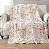 Merkloos Steppdecke für das Bett aus 100% Baumwolle mit Blumenmuster