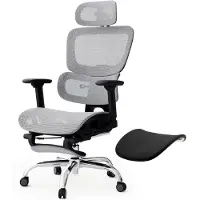 Merkloos Ergonomischer Bürostuhl mit Fußstütze und verstellbarer Rückenlehne