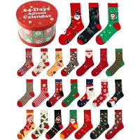 Merkloos 24 Paar Weihnachtssocken, Adventskalender 2025