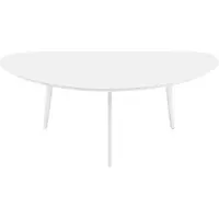 Merkloos Ovaler Couchtisch mit massiver Holzplatte für das Wohnzimmer