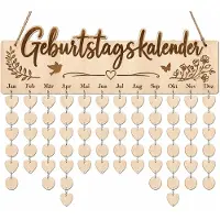 Merkloos Holz-Geburtstagskalender zum Selbstgestalten mit 100 Scheiben