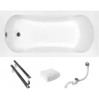 For you Aqua | Badewanne - ARIA Prosafe Wanne - 150x70 cm - Schneeweiß - Antibakteriell Beschichtung- Sicher und Elegant - mit Siphon - Acryl