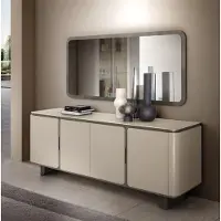 AEA Beiges Modernes Sideboard Wohnzimmer Anrichte Spiegel