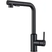 Dripio Küchenarmatur, ausziehbar, 360° drehbar, 2 Strahlarten, Matt Schwarz