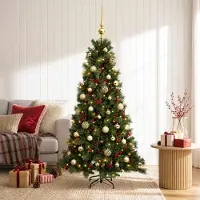 Syfax Künstlicher Weihnachtsbaum mit Weihnachtskugel 150 cm 150 LEDs