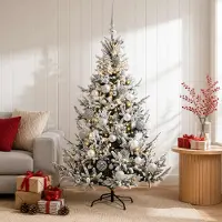 Syfax Künstlicher Weihnachtsbaum mit Weihnachtskugel 150 cm 150 LEDs