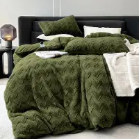 OEM Winterbettwäsche-Set Flanell 200x220 cm, grün