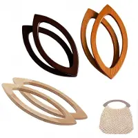 Merkloos Solidchoice – Set mit 6 Holzgriffen für Handtaschen, in 3 Farben