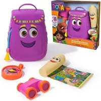 Spin Master Dora l'Exploratrice Abenteuer Rucksack, Interaktiv, Mit Karte, Fernglas und Kompass, 20,3 cm, Ab 3 Jahren