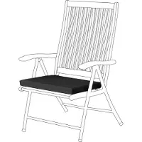 Unyqoos Stuhlkissen 50 x 44 x 5 cm – Anti-Rutsch Sitzkissen, wasserabweisend & hypoallergen, dick gepolstert mit Befestigungsbändern, Schwarz, 1 St.