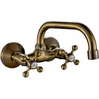 Dripio Wandkraan 360° drehbar, Doppelgriff, Messing, Antikbronze, 9,5 cm