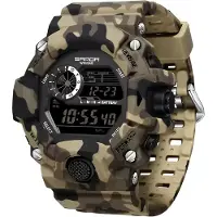 SANDA digitale Herrenuhr Braun-Schwarz mit Wecker und Stoppuhr KP41927