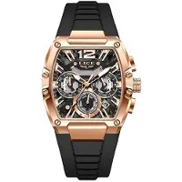 Lige TU-41954 Herrenuhr Schwarz-Gold mit Chronograph und Silikonarmband KP41954