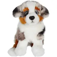 GIPSY TOYS – Sitzender Australian Shepherd – 25 cm – Weiß – Braun – Grau – Schwarz