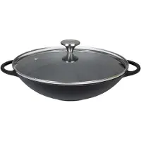 Küchenprofi Wok mit Glasdeckel, 30 cm schwarz 415001030 4007371063814