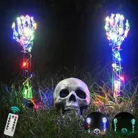 OEM Skelett-Totenkopf-Set mit Lichterkette, 3 m, Fernbedienung