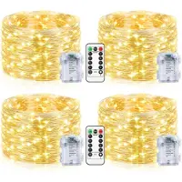 OEM Lichterkette 100 LEDs 10 m batteriebetrieben 4er-Set warmweiß