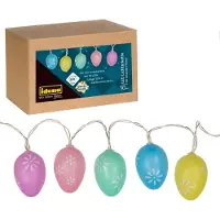 Dripio LED-Osterlichterkette, 10 warmweiße LEDs, bunte Eier, Timer, 1,2 m