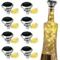OEM 8 Solar-Flaschenlichter mit Korken, 2 m, 20 LEDs, warmweiß