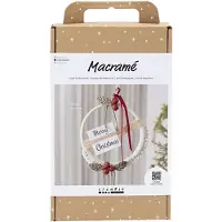 Creativ Company Makramee Weihnachtskranz Bastelset - DIY Hobbyset Weihnachten