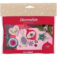 Creativ Company Mini-Hobby-Set Dekoration, Weihnachtsdekoration aus Filz, verschiedene Farben, 1 Box