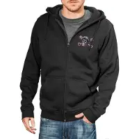 Merkloos Motorradjacke mit Skull-Stickerei - Hoodie für Biker