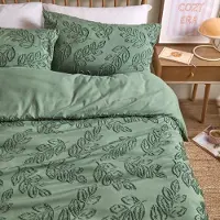 Merkloos Omgoods - Bettwäsche-Set "Sevilla Leaf" mit strukturierter Oberfläche